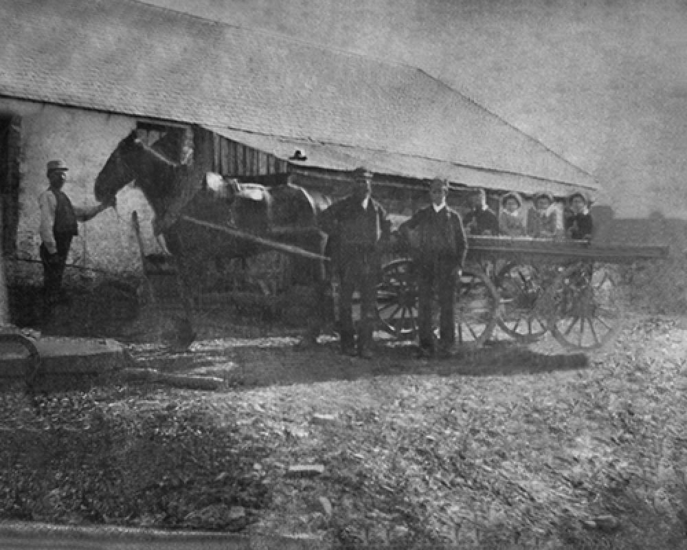 A picture from the early 1880s showing the drayman, Alexander Burnett Dodds (1836-1895), at the brewery. &copy; Vivienne Dunstan, 2016