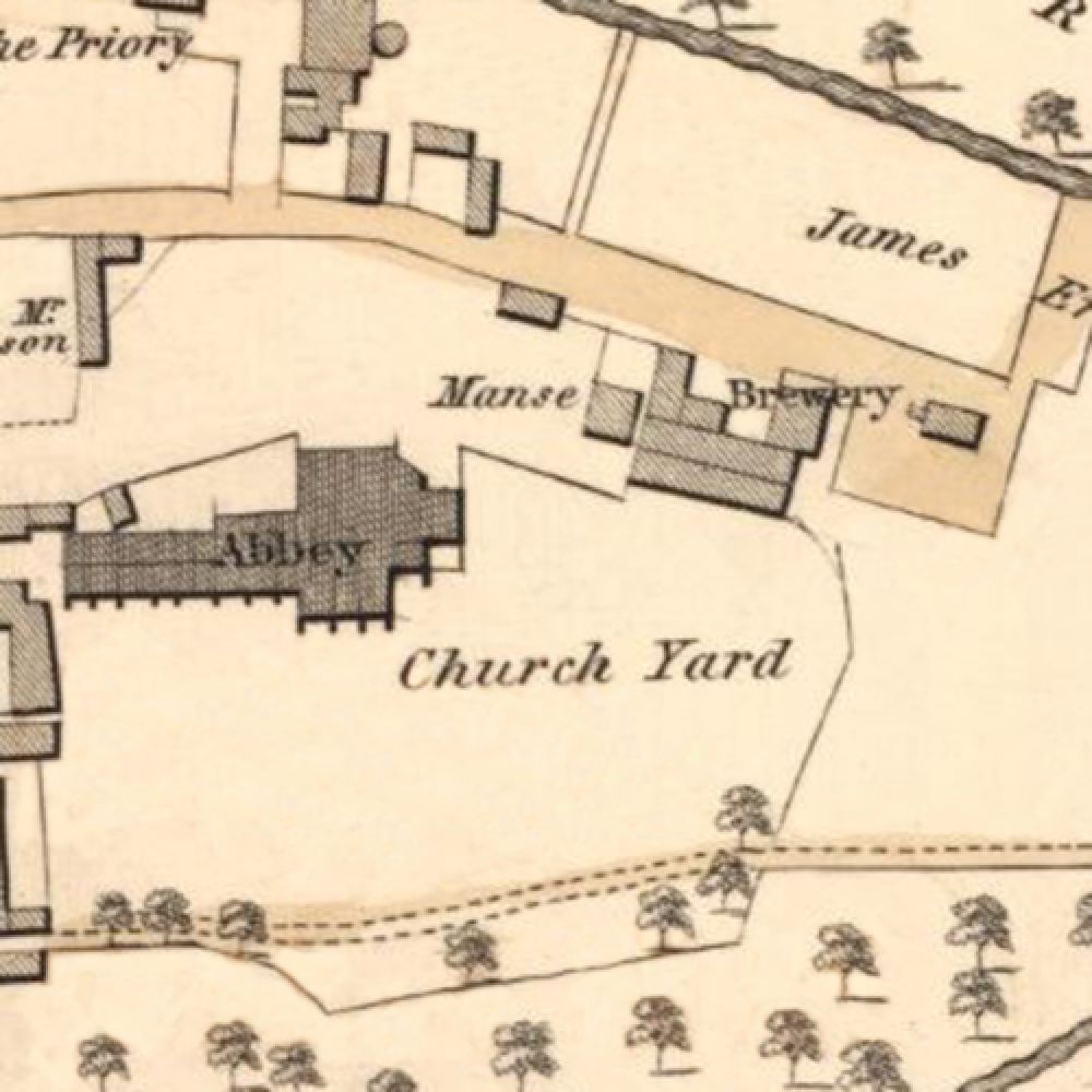 Map of 1826 showing the layout of the Abbey Brewery. &copy; National Library of Scotland, 2016