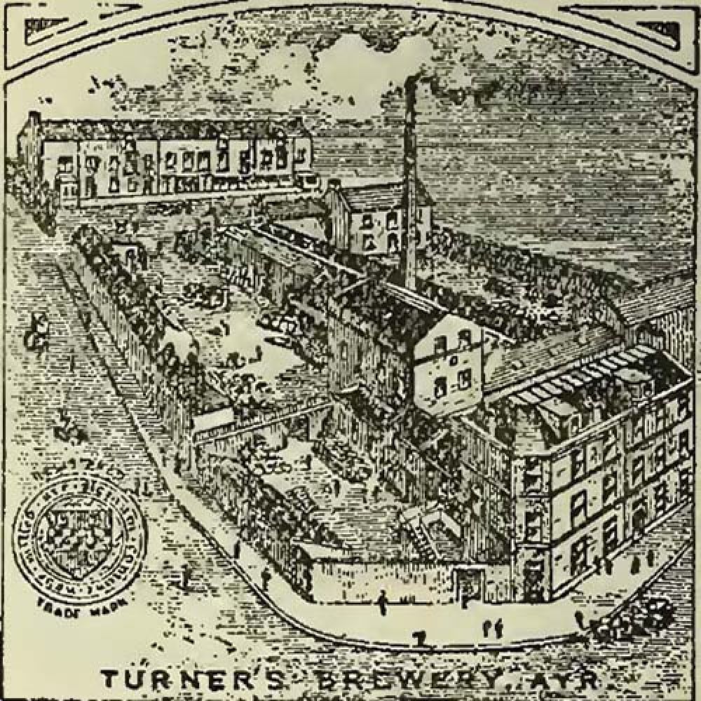 The Ayr Brewery, drawn in the 1890s