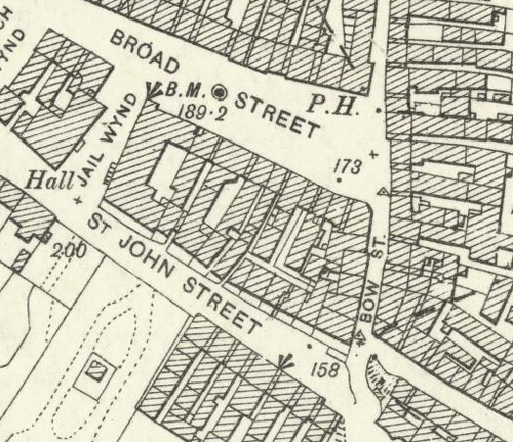 Map of 1896 showing the layout of the Broad Street Brewery. © National Library of Scotland, 2016.