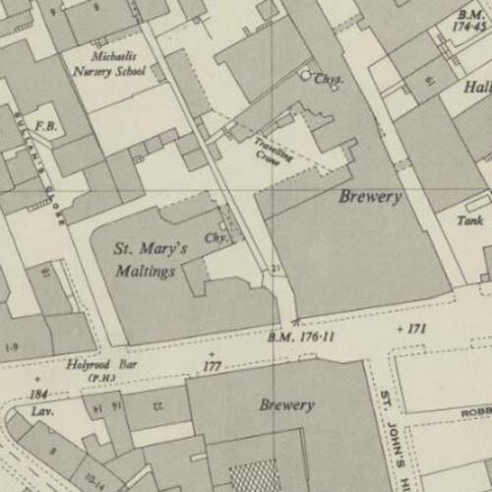 Map of 1946 showing the layout of the Canongate Brewery. &copy; National Library of Scotland, 2016