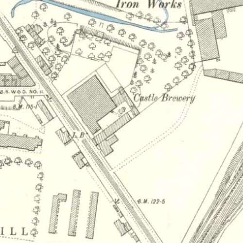 Map of 1893 showing the layout of the Castle Brewery. &copy; National Library of Scotland, 2015