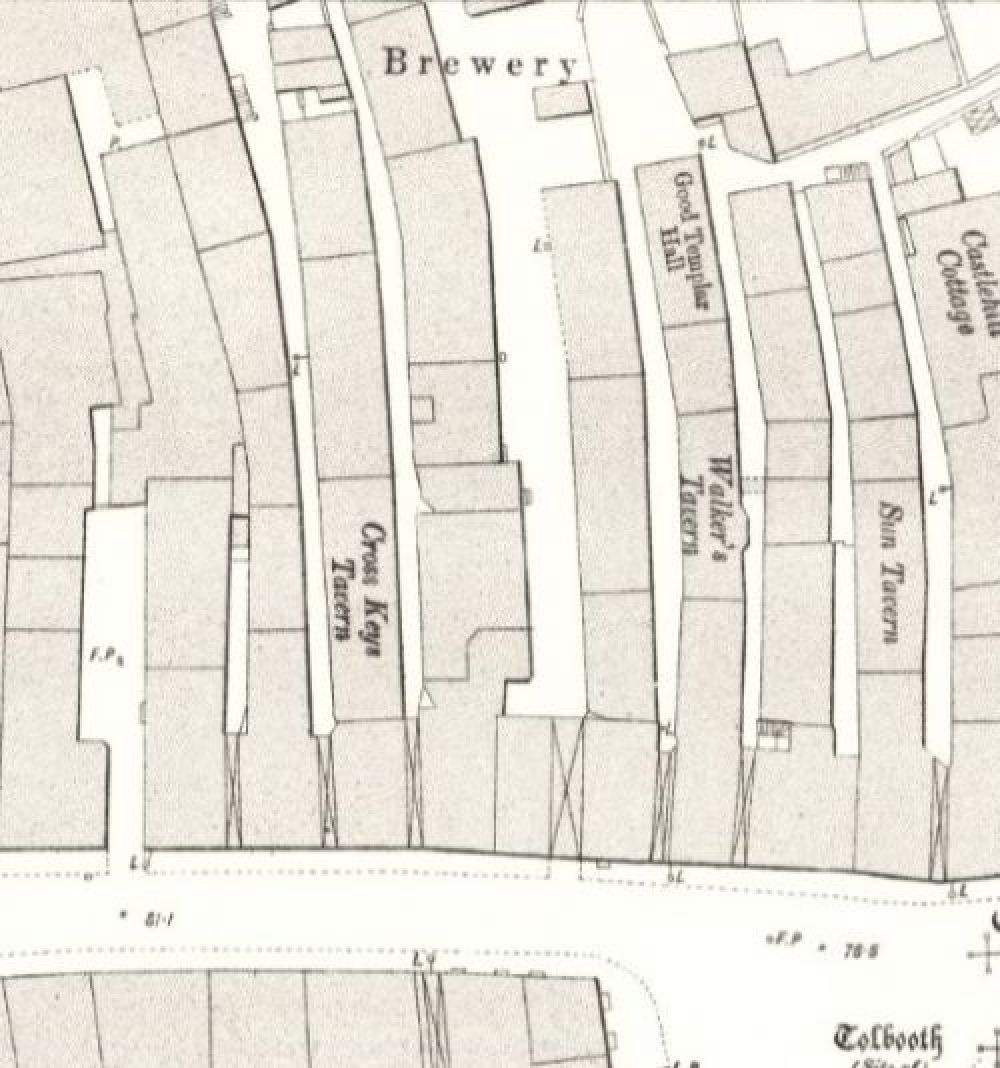 Map of 1893 showing the Cupar Brewery.  © National Library of Scotland, 2025