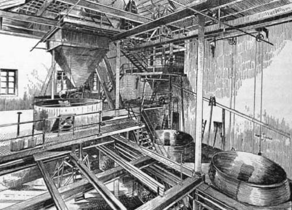 The mashing floor at the new Edinburgh Brewery