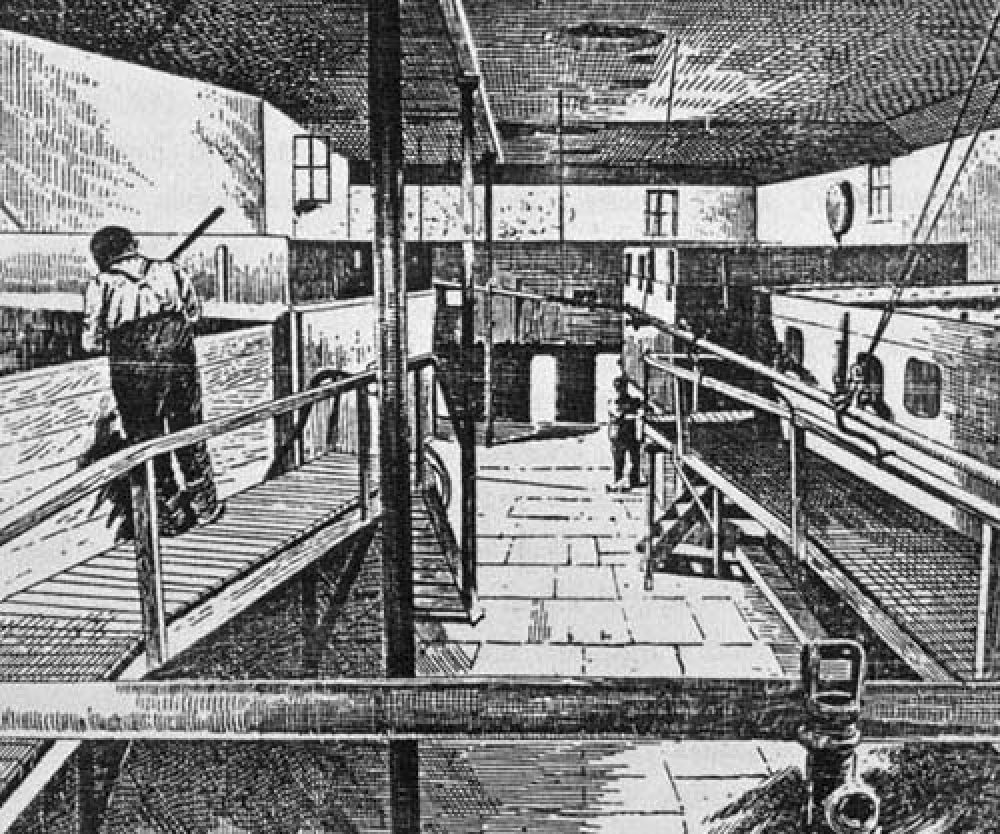 The tun room in the 1880s.