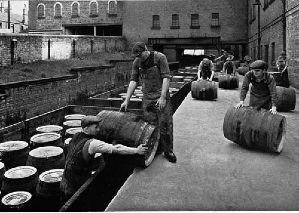 The brewery's railway siding in 1940.