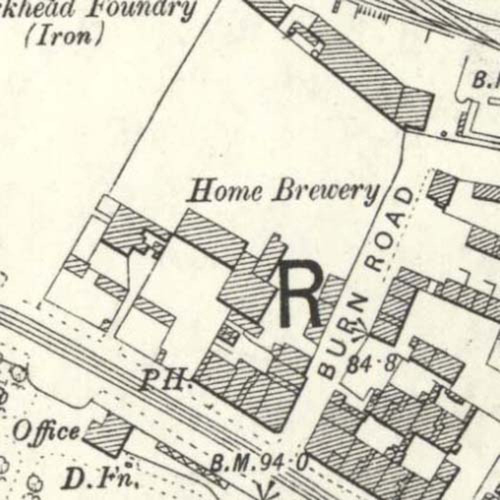 Map of 1892 showing the layout of the Home Brewery. &copy; National Library of Scotland, 2015