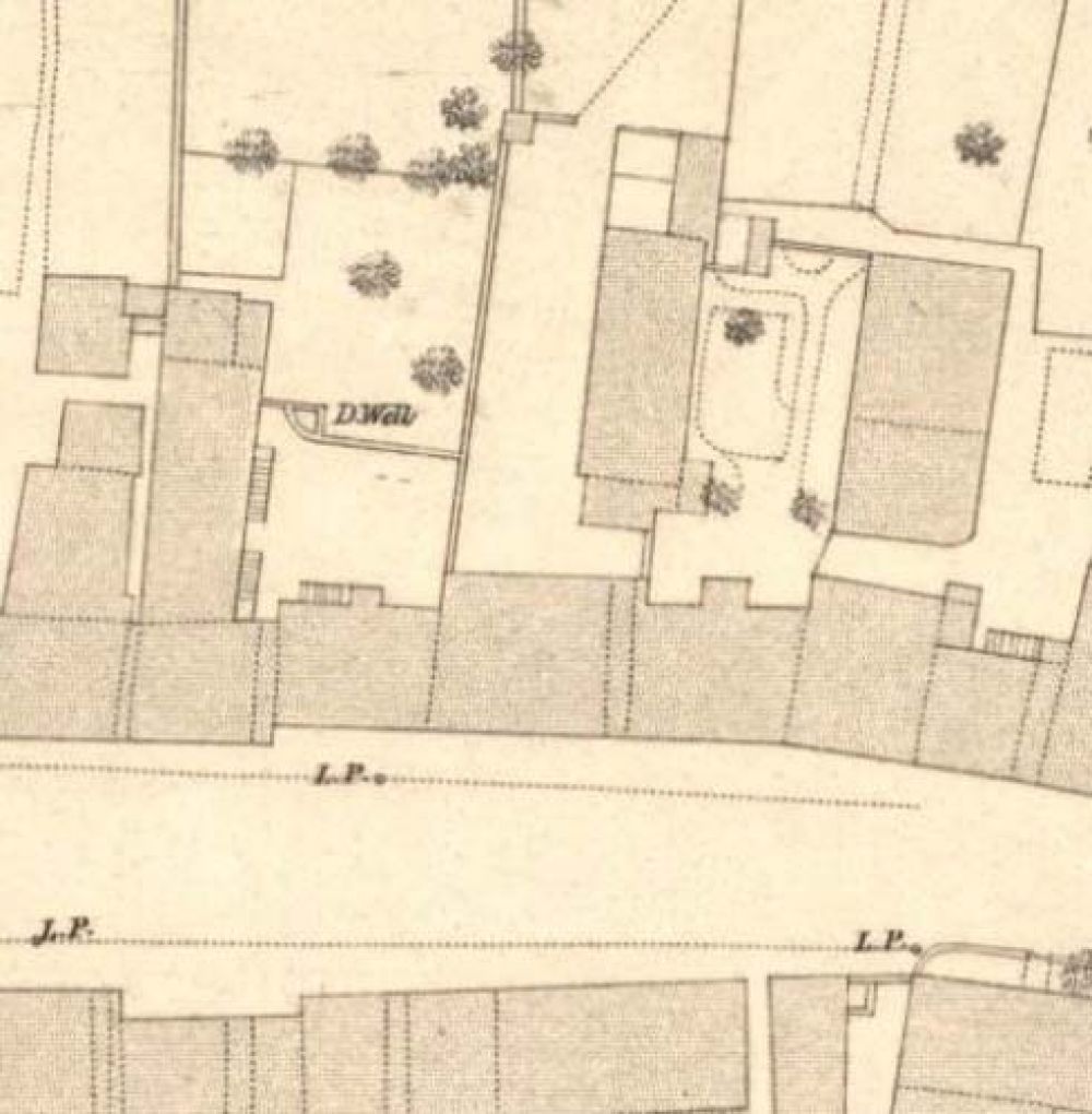 Map of 1853 showing the layout of the front of the Ladywell Brewery. &copy; National Library of Scotland, 2017