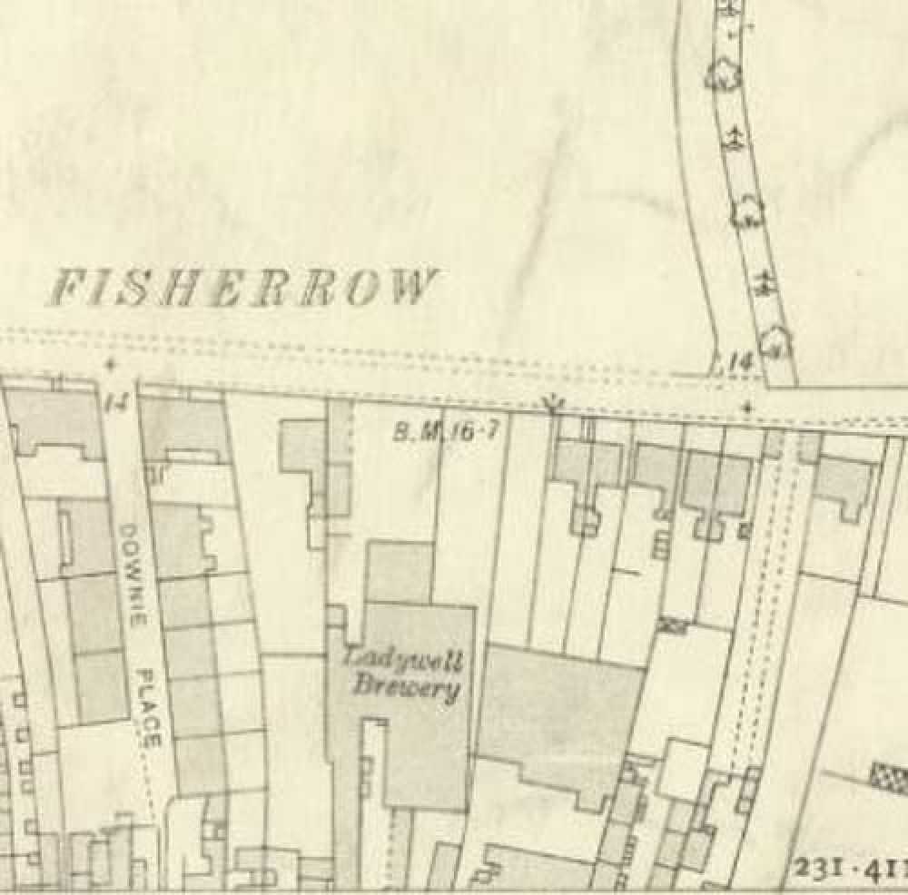 Map of 1912 showing the layout of the rear of the Ladywell Brewery. &copy; National Library of Scotland, 2017