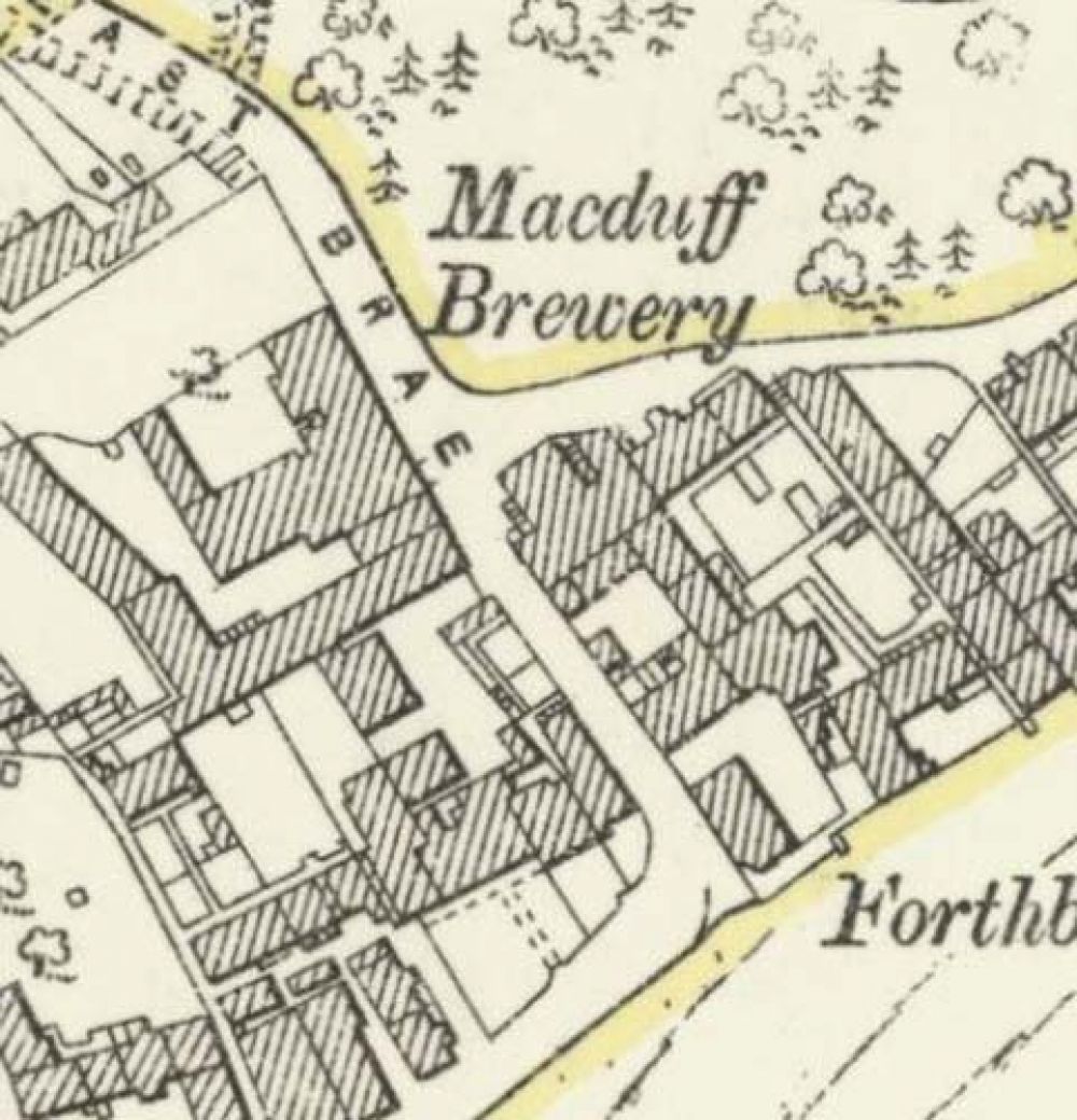Map of 1893 showing the layout of the MacDuff Brewery. &copy; National Library of Scotland, 2017
