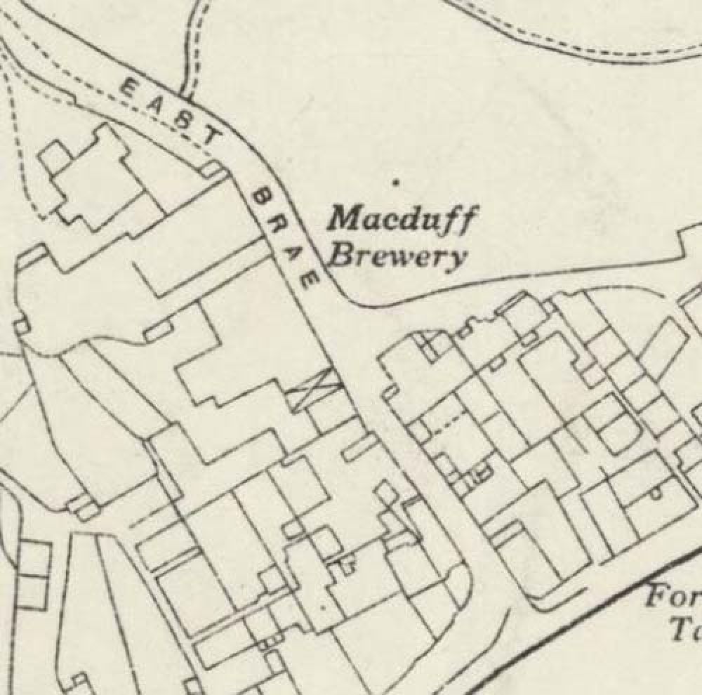 Map of 1938 showing the layout of the MacDuff Brewery. &copy; National Library of Scotland, 2017