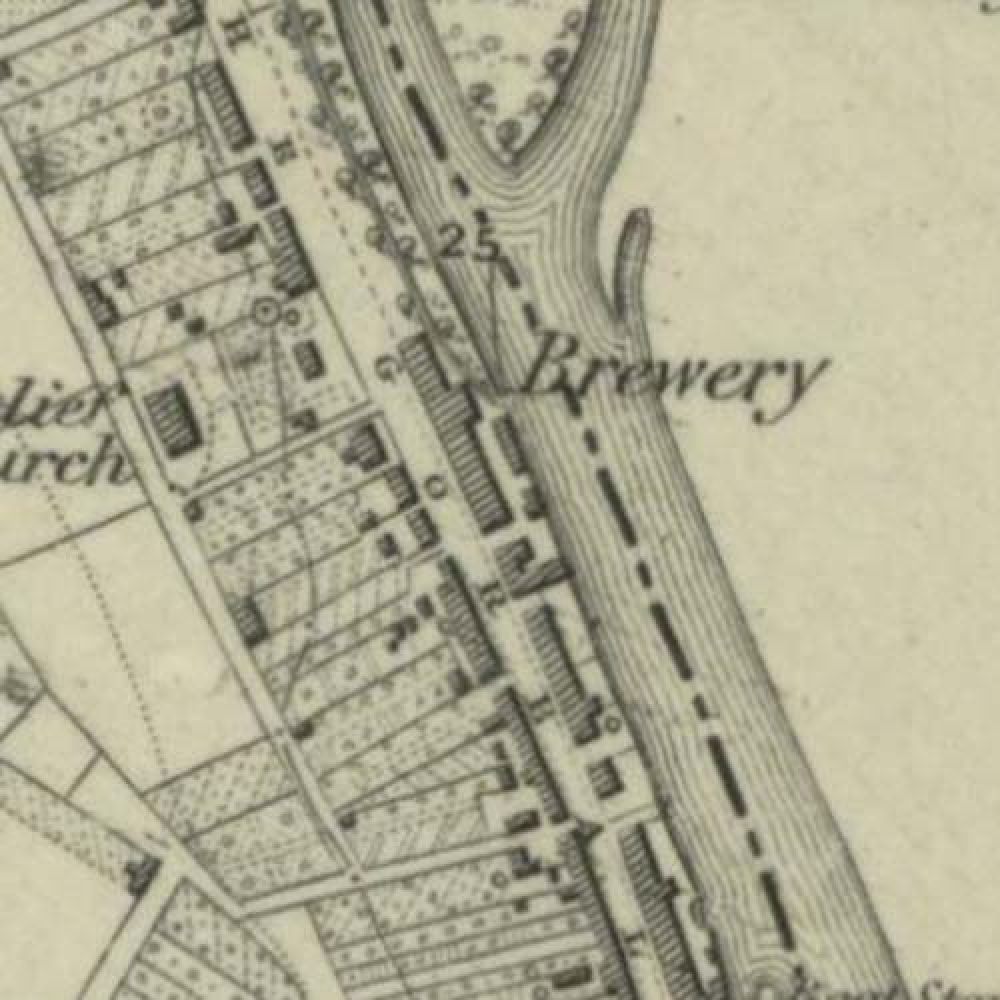 Map of 1846 showing the Newton Stewart Brewery. © National Library of Scotland, 2015