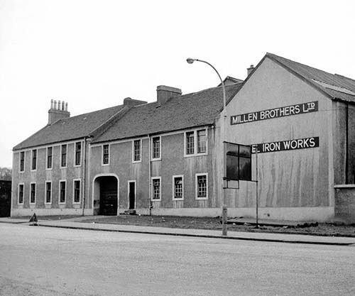 A picture of part of the Sacell Brewery in the 1960s, when it was used as offices by Millen Brothers, a shipbuilding firm. © John Hume, 1960.