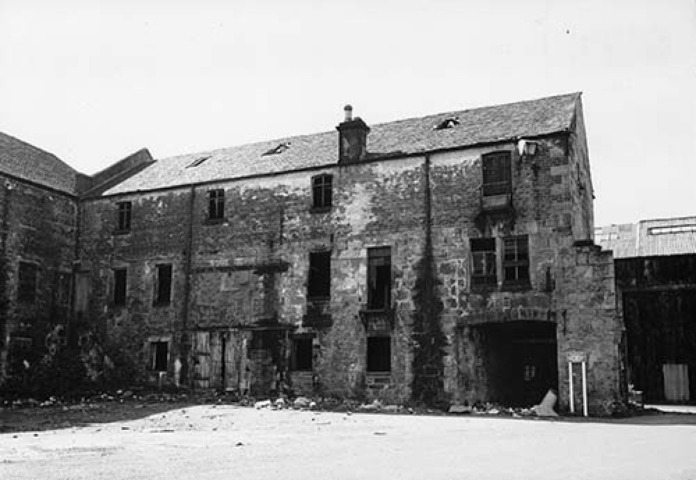 A picture of part of the Sacell Brewery in the 1960s, when it was used as offices by Millen Brothers, a shipbuilding firm. © John Hume, 1960.