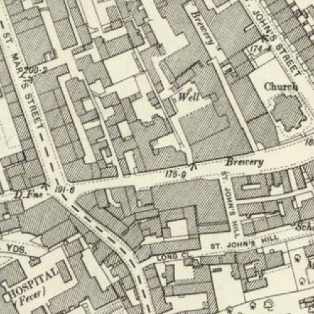 Map of 1896 showing the layout of the St Mary's Brewery. &copy; National Library of Scotland, 2016