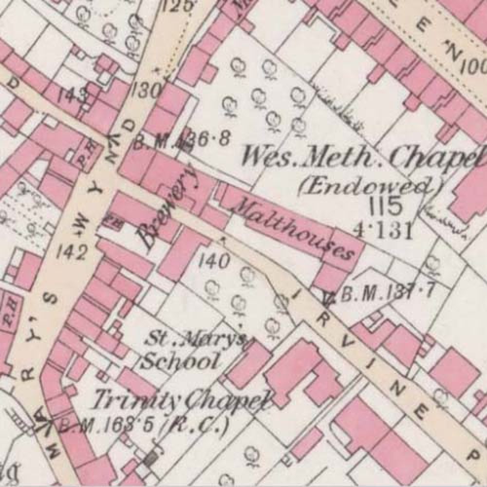 Map of 1860 showing the layout of the Stirling Brewery. © National Library of Scotland, 2015