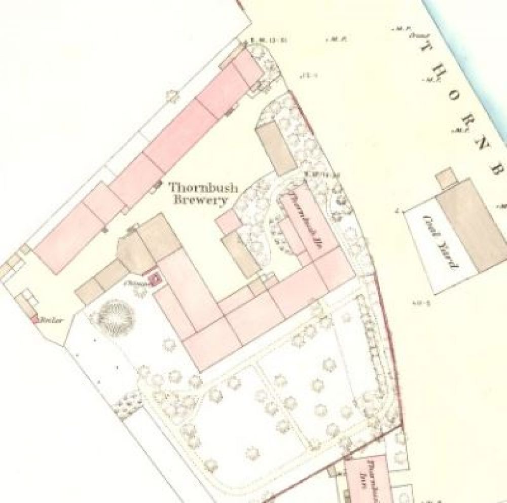 Map of 1867 showing the layout of the Thornbush Brewery. &copy; National Library of Scotland, 2015