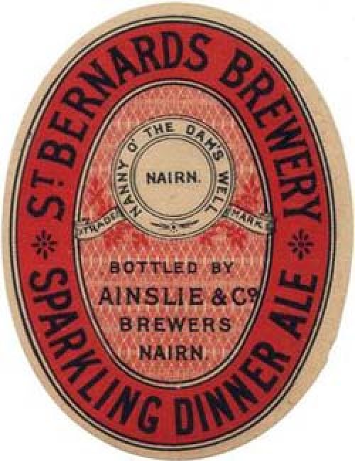 <p>A bottle label for Ainslie & Co's Sparkling Dinner Ale.</p>