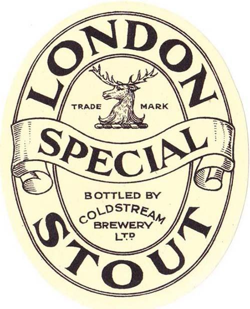 <p>Beer bottle label for Coldstream Brewery Co Ltd's Special London Stout.</p>