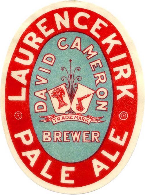 <p>A beer bottle label for David Cameron's Pale Ale.</p>