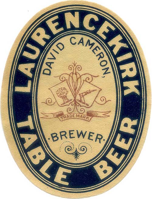 <p>A beer bottle label for David Cameron's Table Beer</p>