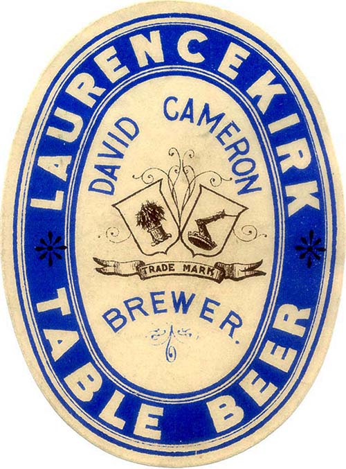 <p>A beer bottle label for David Cameron's Table Beer.</p>