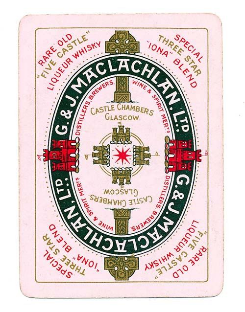 <p>A playing card used by G and J Maclachlan Ltd to promote their business. The card was issued in different colours.</p>