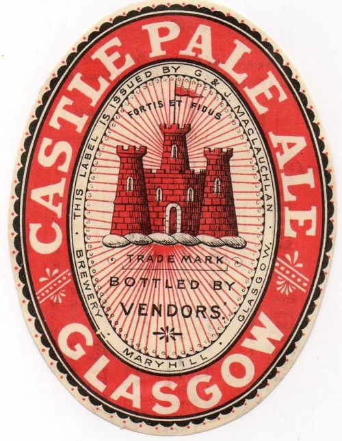 <p>A beer bottle lable for G. & J. Maclachlan's Castle Pale Ale. Unusually, the name is spelt with a U.</p>