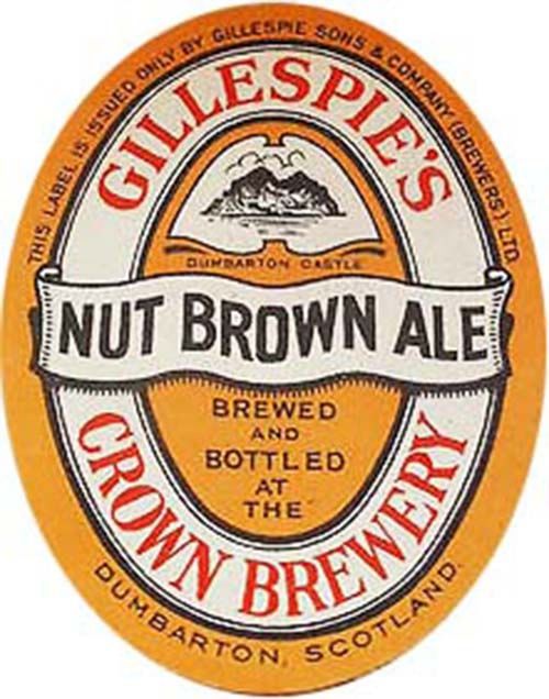 <p>A beer bottle label for Gillespie, Sons & Co (Brewers) Ltd's Nut Brown Ale</p>