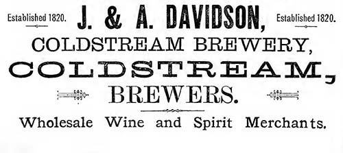 <p>An advertisement for J. & A. Davidson.</p>