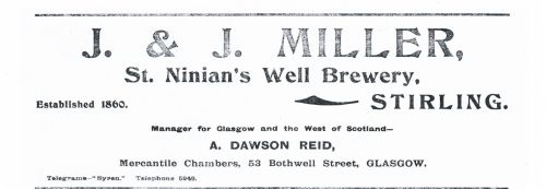 <p>An advertisement for J. and J. Miller's Glasgow agent.</p>