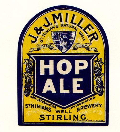 <p>A bottle label for J. & J. Miller's Hope Ale.</p>