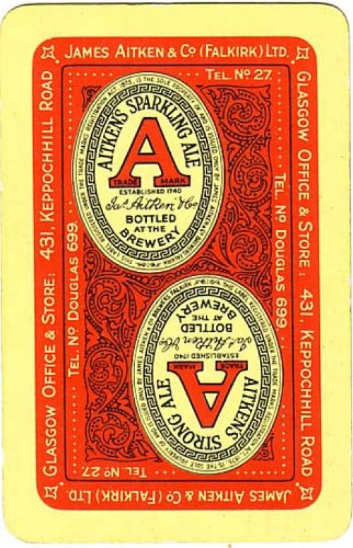 <p>A playing card promoting James Aitken & Co (Falkirk) Ltd's Sparkling Ale.</p>