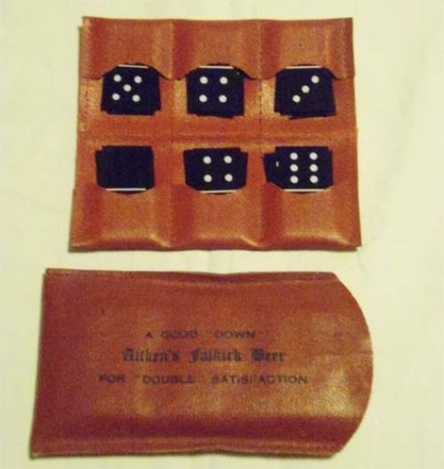 <p>A dominoes set advertising James Aitken & Co (Falkirk) Ltd's Falkirk beer.</p>