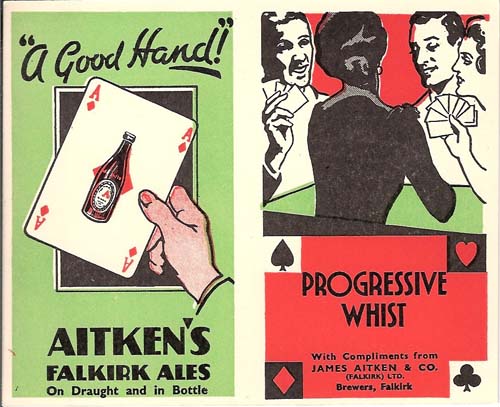 <p>A whist card promoting James Aitken & Co (Falkirk) Ltd Falkirk Ales.</p>