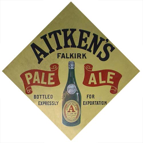 <p>A sign advertising James Aitken & Co (Falkirk) Ltd Pale Ale.</p>
