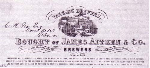 <p>Invoice header from James Aitken & Co to C. H. Fox of the Commercial Hotel Oban, dated 1885.</p>