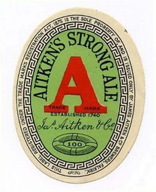 <p>A bottle label for James Aitken & Co's Strong Ale.</p>