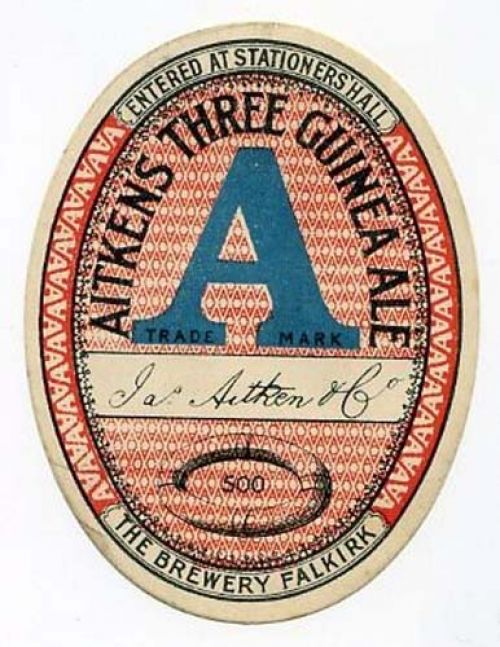 <p>A bottle label for James Aitken & Co's Three Guinea Ale.</p>