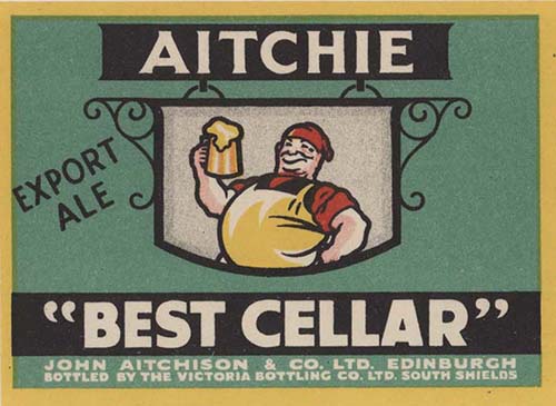 <p>A beer bottle label for John Aitchison & Co Ltd's Best Cellar.</p>