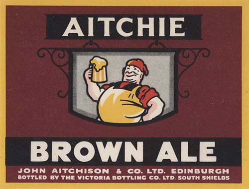 <p>A beer bottle label for John Aitchison & Co Ltd's Brown Ale.</p>