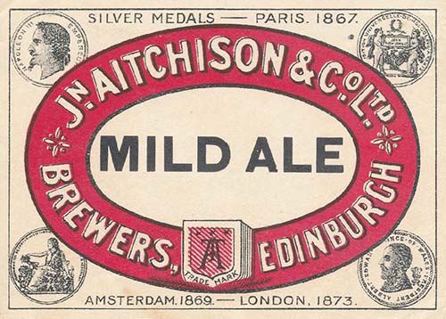 <p>A beer bottle label for John Aitchison & Co Ltd's Mild Ale.</p>