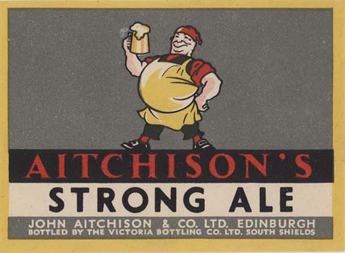 <p>A beer bottle label for John Aitchison & Co Ltd's Strong Ale.</p>