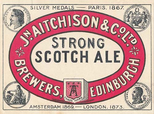<p>A beer bottle label for John Aitchison & Co Ltd's Strong Scotch Ale.</p>