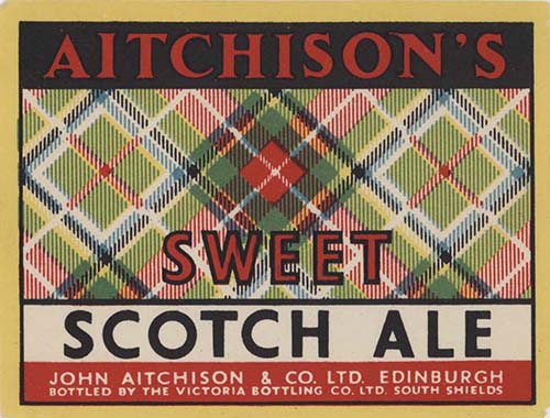 <p>A beer bottle label for John Aitchison & Co Ltd's Sweet Scotch Ale.</p>