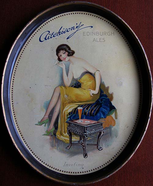 <p>A tray promoting John Aitchison & Co Ltd's Edinburgh Ales with the slogan "Inviting".</p>