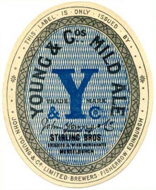 <p>A bottle label for John Young &amp; Co Ltd's Mild Ale, bottled by Stirling Bros, grocers and wine merchants in Mussleburgh.</p>