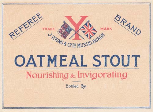 <p>A bottle label for John Young &amp; Co Ltd's Oatmeal Stout.</p>