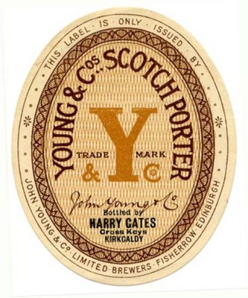 <p>A label for John Young &amp; Co Ltd's Scotch Porter, bottled by Harry Gates of the Cross Keys, Kirkcaldy.</p>