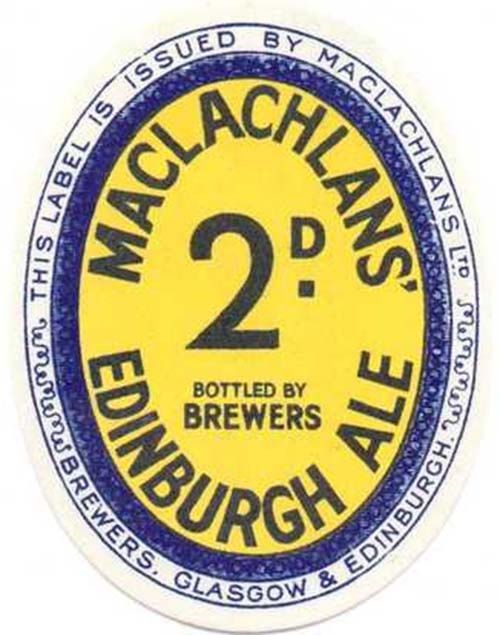 <p>A beer bottle label for Maclachlans Ltd's Edinburgh Ale.</p>